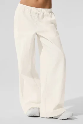 High-Waist Origin Wide Leg Track Pant – kolor kości słoniowej