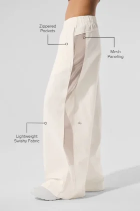 High-Waist Origin Wide Leg Track Pant – kolor kości słoniowej