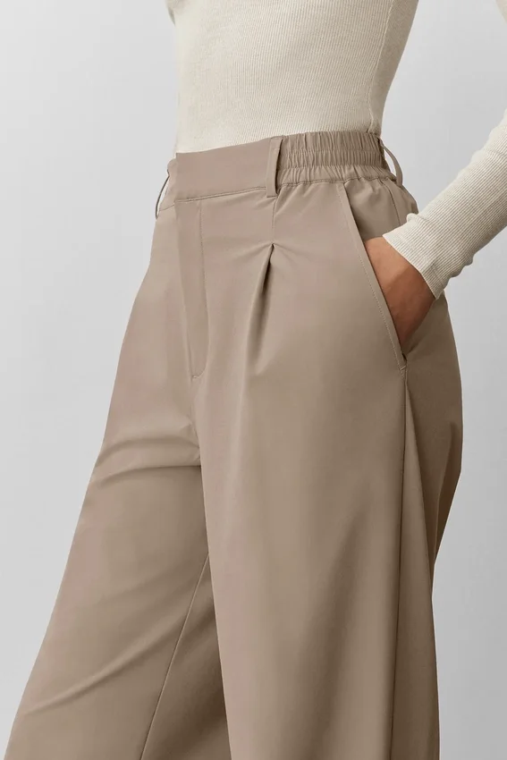 High-Waist Pursuit Trouser (Long) – kolor Gravel