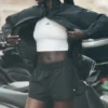 High-Waist Socialite Szorty – czarne