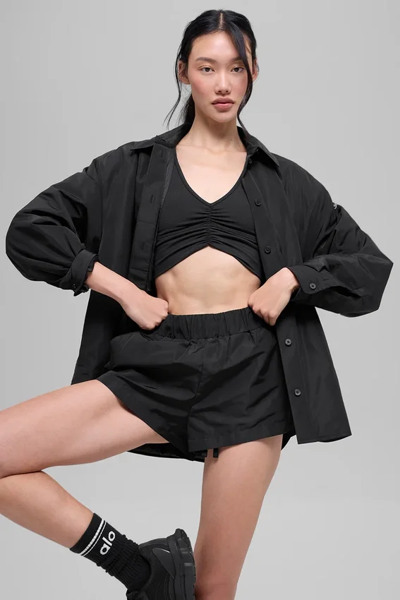 High-Waist Socialite Szorty – czarne