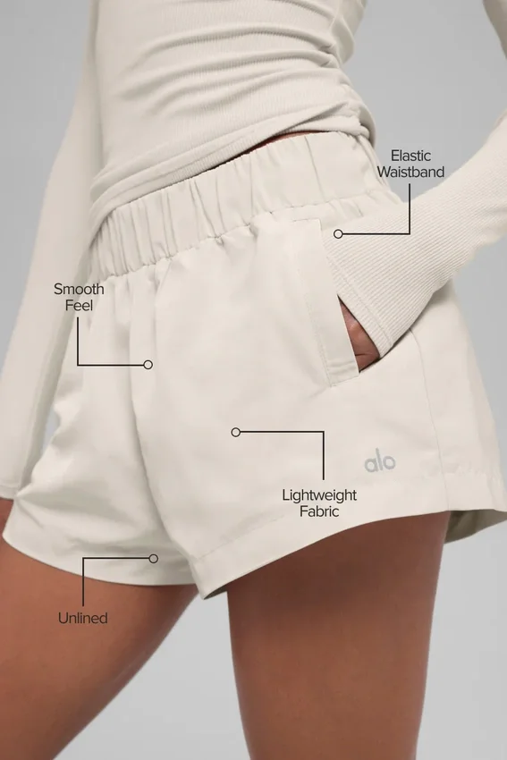 High-Waist Socialite Szorty – kolor kości