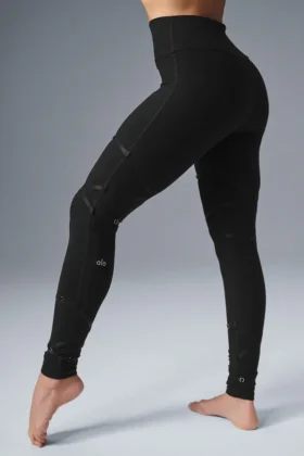 High-Waist Spotlight Legginsy – czarne