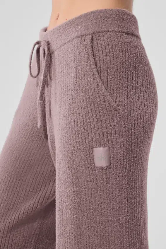 High-Waist Wide Leg Pants „Snuggle up Sweater” – kolor grzybowy