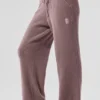 High-Waist Wide Leg Pants „Snuggle up Sweater” – kolor grzybowy