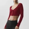 Kardigan „Whisper” z prążkowanym splotem – kolor Summer Romance Red