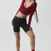 Kardigan „Whisper” z prążkowanym splotem – kolor Summer Romance Red
