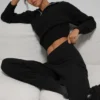 Kaszmirowy sweter z zamkiem 1/4 – czarny