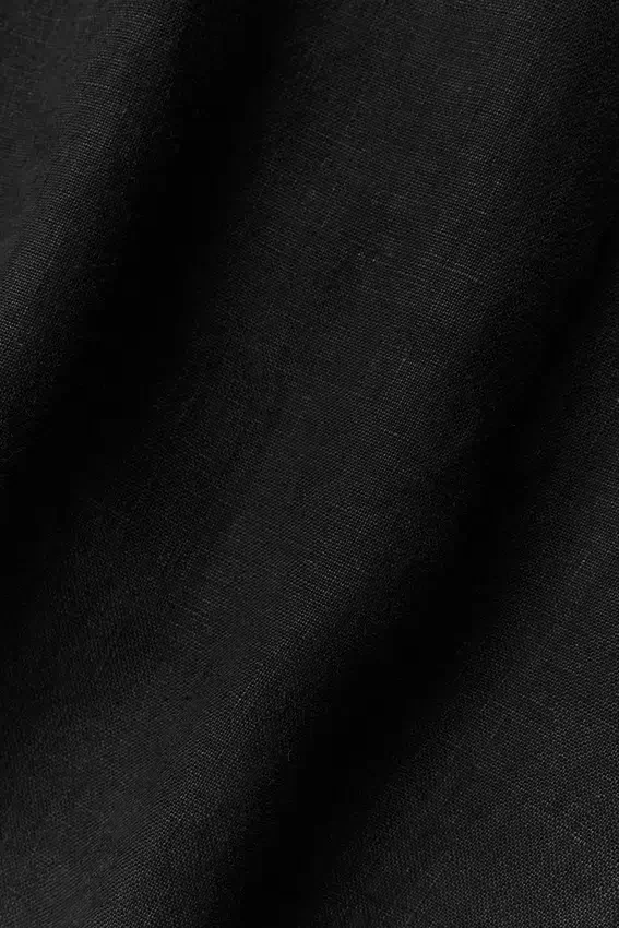 Koszula z krótkim rękawem Linen Days zapinana na guziki – czarna