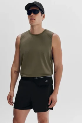Koszulka bez rękawów Alo Vapor Muscle Tank – Olive Tree