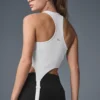 Koszulka bez rękawów Alosoft Ribbed Revelation – biała