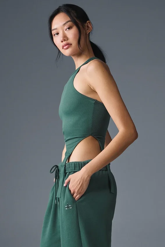 Koszulka bez rękawów Alosoft Ribbed Revelation – kolor Winter Ivy