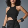 Koszulka bez rękawów Ribbed Alosoft Revelation – czarna