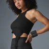 Koszulka bez rękawów Ribbed Alosoft Revelation – czarna
