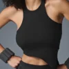 Koszulka bez rękawów Ribbed Alosoft Revelation – czarna