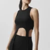 Koszulka bez rękawów Wellness Rib Flaunt – czarna