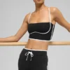Koszulka bez rękawów z biustonoszem Airbrush Streamlined – czarna/biała