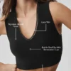 Koszulka bez rękawów z biustonoszem Alosoft Affection z dekoltem w serek – Black