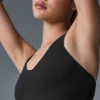 Koszulka bez rękawów z wbudowanym biustonoszem „Airbrush Real Bra” – czarna