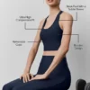 Koszulka bez rękawów z wbudowanym biustonoszem Airlift Super Sleek – granatowa