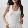 Koszulka bez rękawów z wbudowanym biustonoszem Alo Softsculpt No Nonsense – White