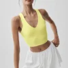 Koszulka na ramiączkach Real Bra z wbudowanym biustonoszem Airbrush – kolor Sunshine
