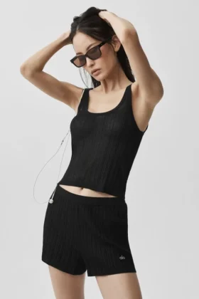 Koszulka na ramiączkach Sweater Sunlit – czarna