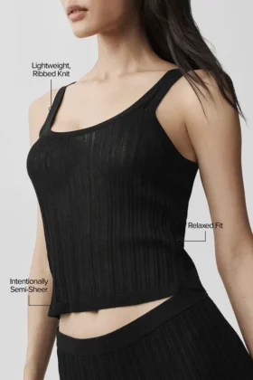 Koszulka na ramiączkach Sweater Sunlit – czarna
