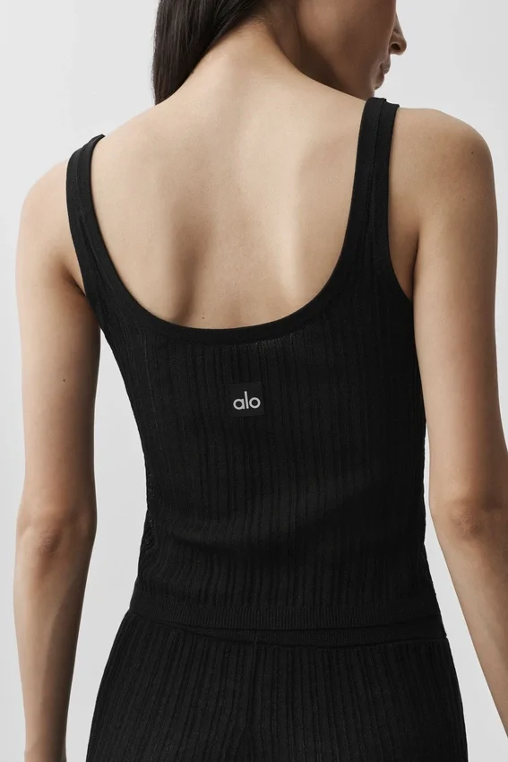 Koszulka na ramiączkach Sweater Sunlit – czarna
