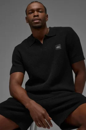 Koszulka polo Sports Club Sweater Knit – czarna