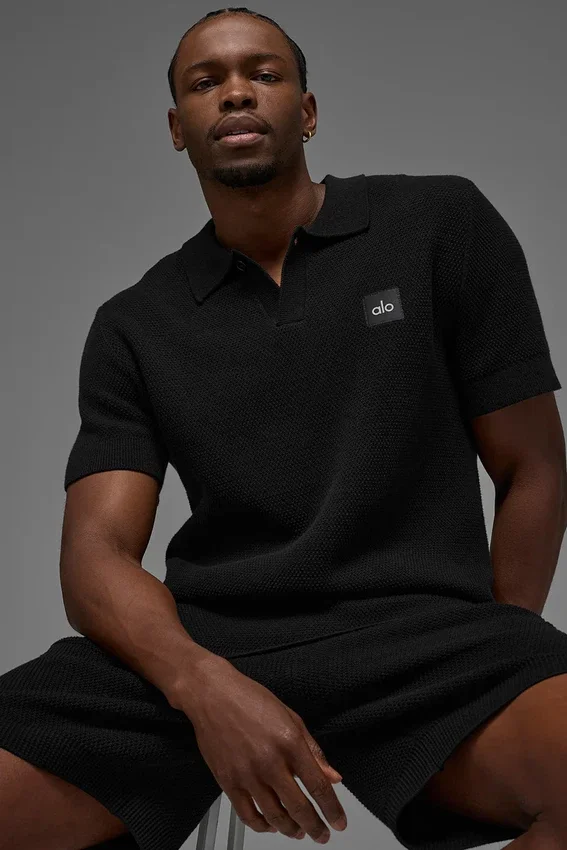 Koszulka polo Sports Club Sweater Knit – czarna