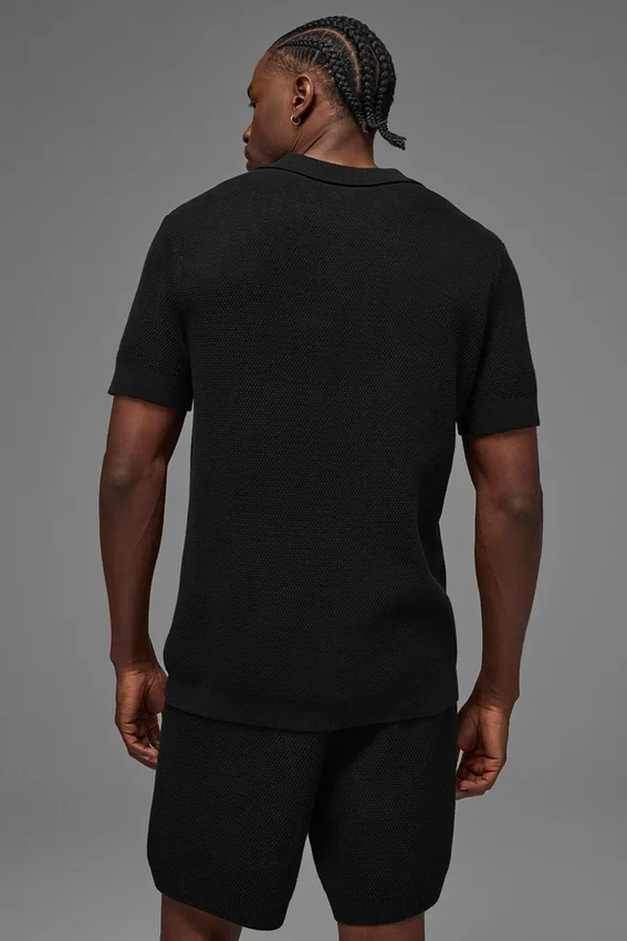 Koszulka polo Sports Club Sweater Knit – czarna