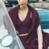 Koszulka Real Bra na ramiączkach z efektem Airbrush – Burgundy