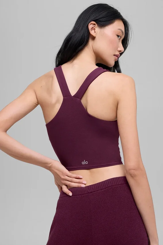 Koszulka Real Bra na ramiączkach z efektem Airbrush – Burgundy