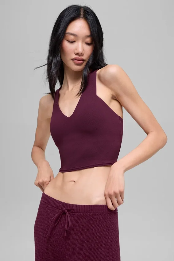 Koszulka Real Bra na ramiączkach z efektem Airbrush – Burgundy