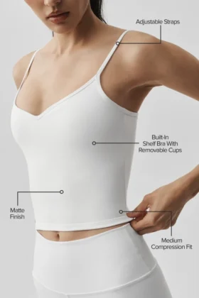 Koszulka z biustonoszem Airbrush Refined – biała