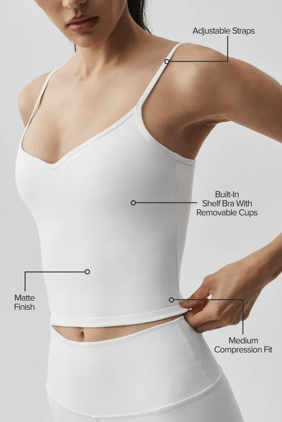 Koszulka z biustonoszem Airbrush Refined – biała