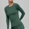 Koszulka z długim rękawem Airbrush Winter Warm Nocturne – zielona koniczyna