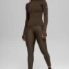Koszulka z długim rękawem Airlift Winter Warm z zamkiem 1/4 – kolor espresso