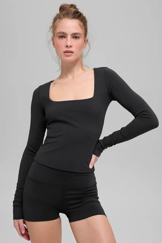 Koszulka z długim rękawem Alo Softsculpt Precision – czarna
