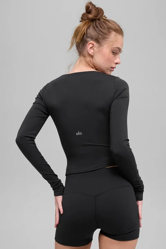Koszulka z długim rękawem Alo Softsculpt Precision – czarna