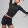 Koszulka z długim rękawem Alo Softsculpt Precision z zamkiem 1/4 – czarna