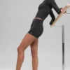 Koszulka z długim rękawem Alo Softsculpt Precision z zamkiem 1/4 – czarna