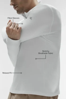 Koszulka z długim rękawem Conquer 1/4 Zip Reform – biała
