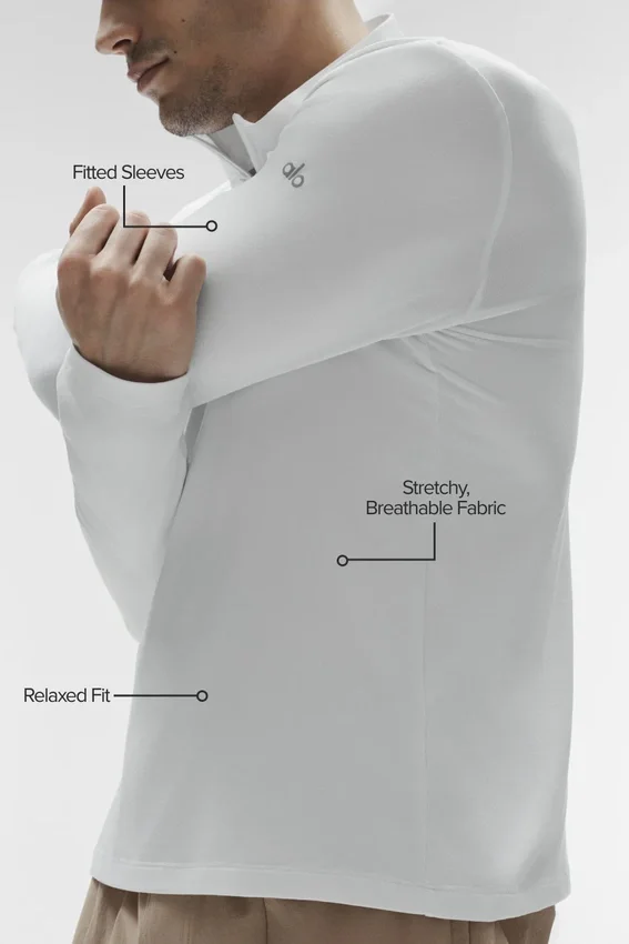 Koszulka z długim rękawem Conquer 1/4 Zip Reform – biała