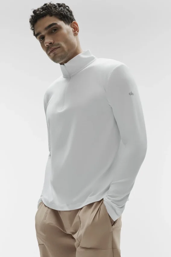 Koszulka z długim rękawem Conquer 1/4 Zip Reform – biała