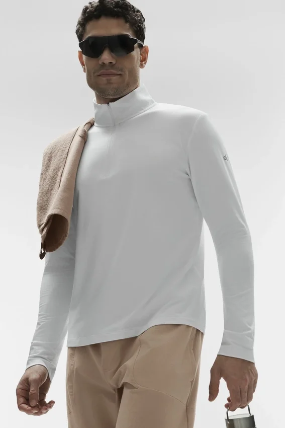 Koszulka z długim rękawem Conquer 1/4 Zip Reform – biała