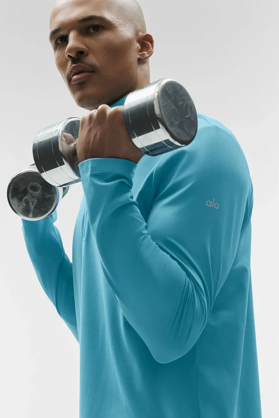Koszulka z długim rękawem Conquer 1/4 Zip Reform – Blue Breeze