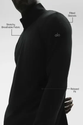 Koszulka z długim rękawem Conquer 1/4 Zip Reform – czarna