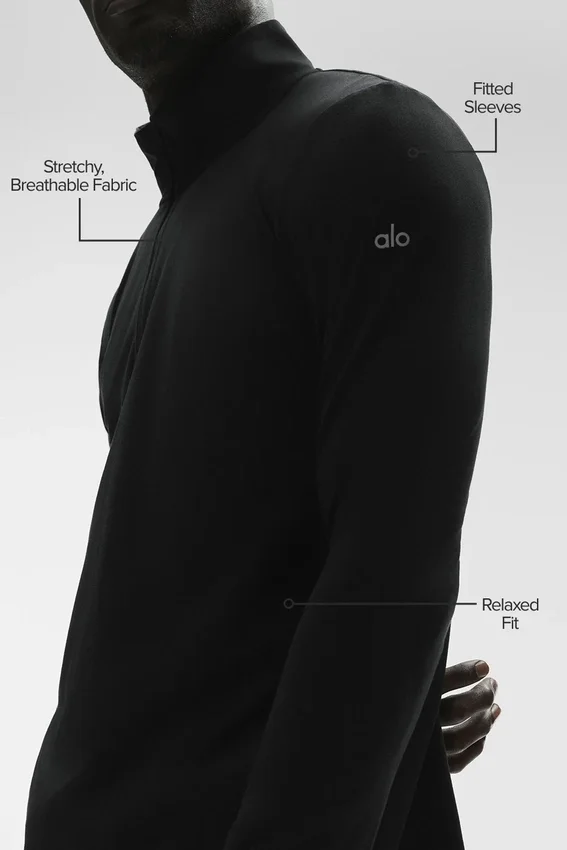 Koszulka z długim rękawem Conquer 1/4 Zip Reform – czarna
